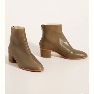 Anthropologie Emmeline Ankle Boots in Olive